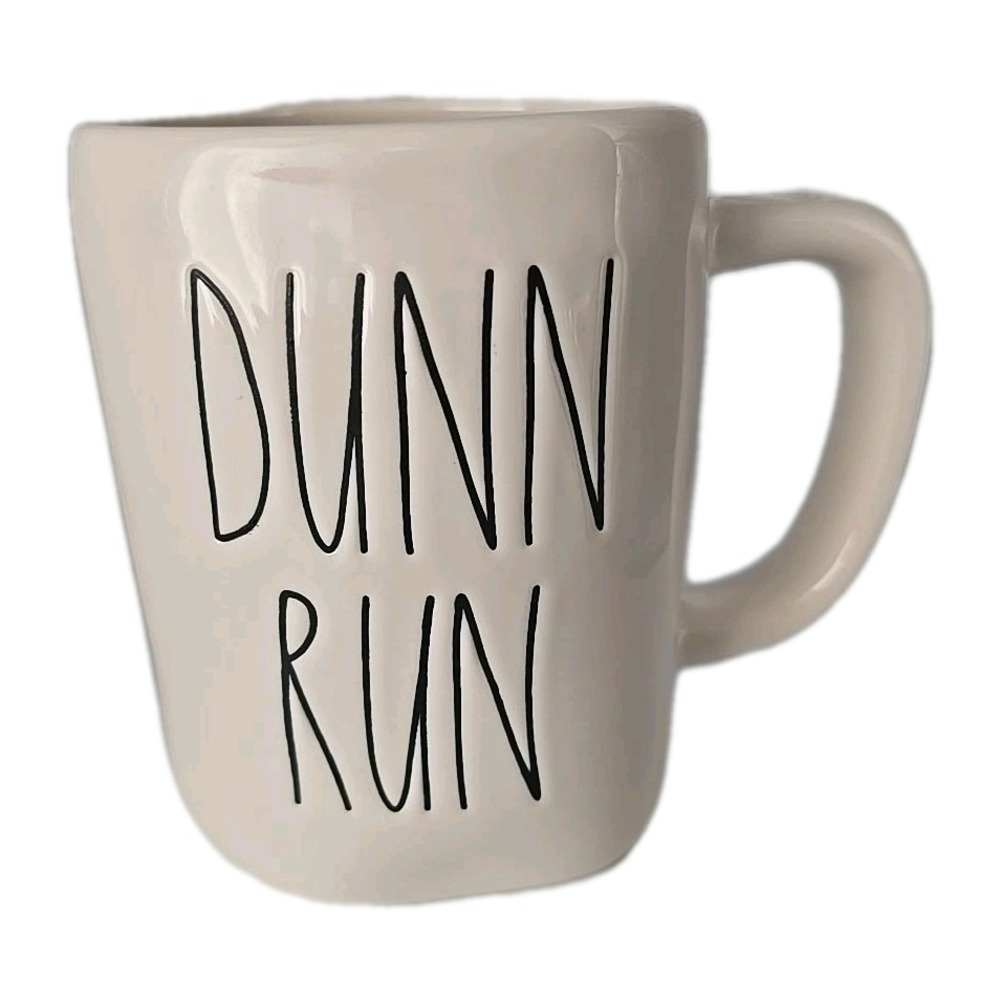 New Rae Dunn Dunn Run White Saying Coffee Cocoa Tea Mug Cup